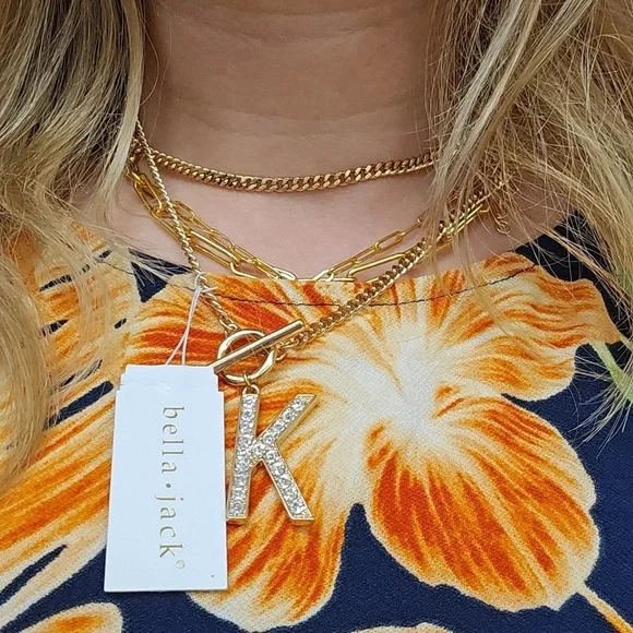"K" Initial Necklace| Gold | NWT | Bella*Jack| Wear Two Ways Necklace​ - Picture 11 of 11